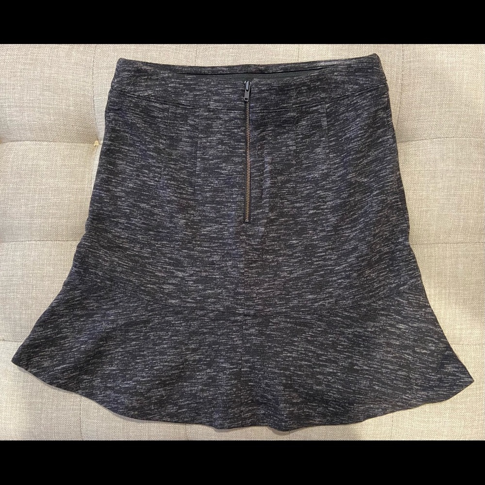 Ann Taylor Loft Dark Spacedye Grey Mini Skirt XSP
